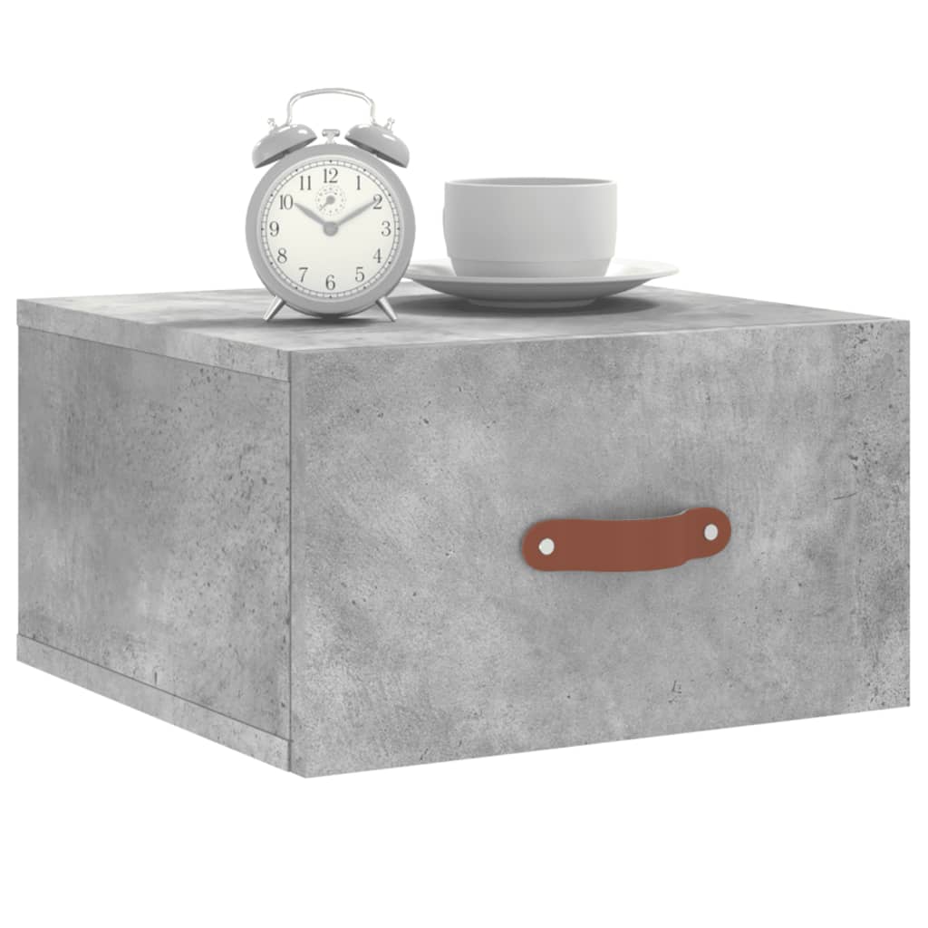 vidaXL Nachtkastjes 2 st wandgemonteerd 35x35x20 cm betongrijs afbeelding