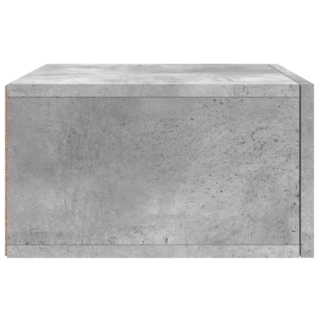 Noptiere montate pe perete 2 buc. gri beton 35x35x20 cm