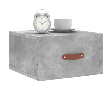 vidaXL Wand-Nachttische 2 Stk. Betongrau 35x35x20 cm