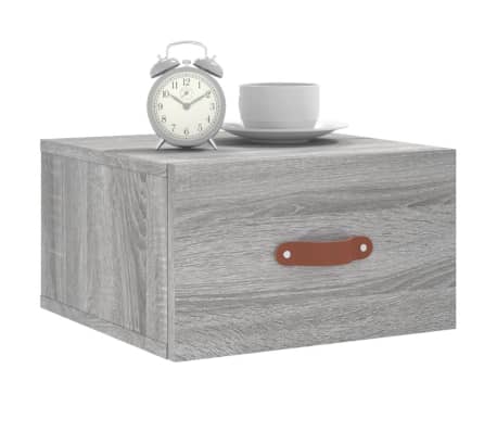 vidaXL Nachtkastjes 2 st wandgemonteerd 35x35x20 cm grijs sonoma eiken