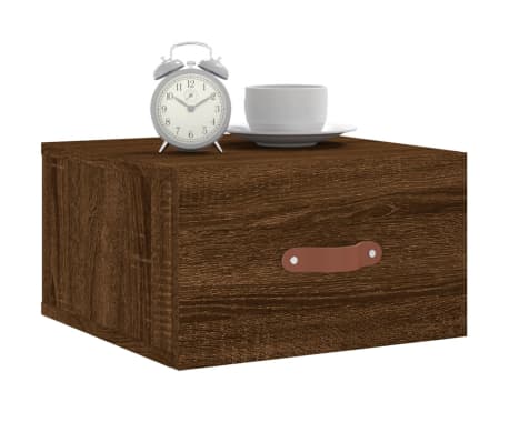 vidaXL Wall-mounted Bedside Cabinets 2 pcs Brown Oak 35x35x20 cm
