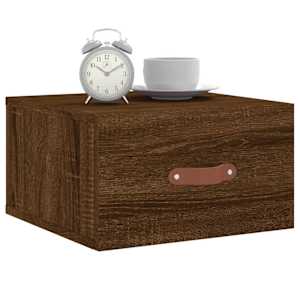 vidaXL Wall-mounted Bedside Cabinets 2 pcs Brown Oak 35x35x20 cm
