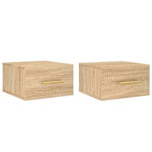 Nástěnné noční stolky 2 ks dub sonoma 35 x 35 x 20 cm - obrázek 2