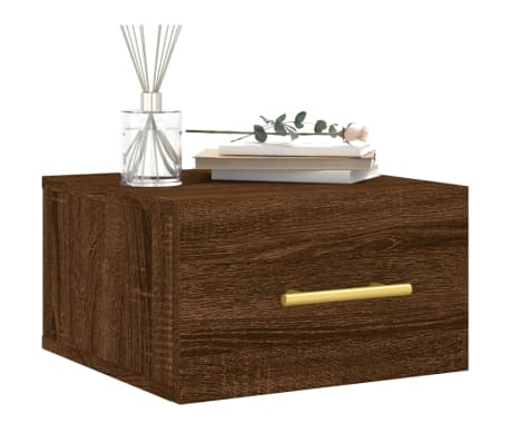 vidaXL seinale kinnitatavad öökapid 2 tk, pruun tamm, 35x35x20 cm