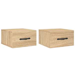Nástěnné noční stolky 2 ks dub sonoma 35 x 35 x 20 cm - obrázek 2