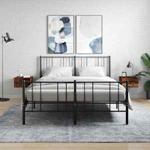 Stenska nočna omarica 2 kosa dimljeni hrast 35x35x20 cm