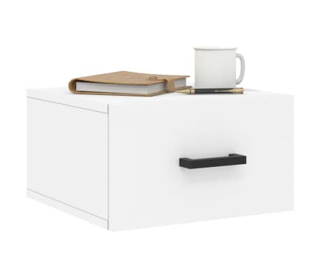 vidaXL Nachtkastjes 2 st wandgemonteerd 35x35x20 cm wit