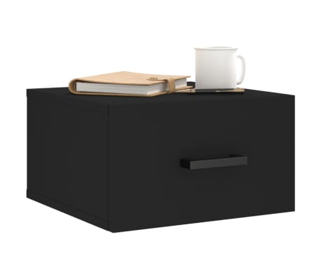 vidaXL Tables de chevet murales 2 pcs noir 35x35x20 cm