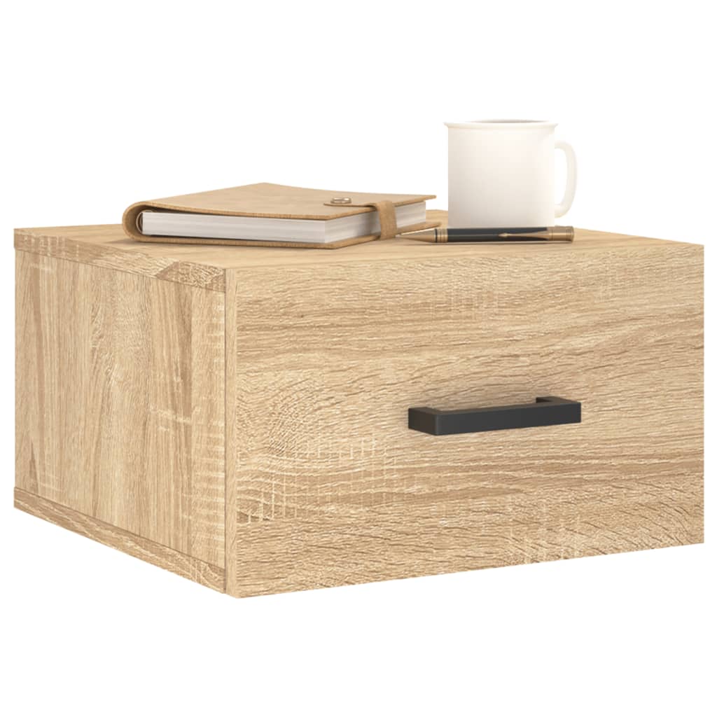 vidaXL Nachtkastje wandgemonteerd 35x35x20 cm sonoma eikenkleurig