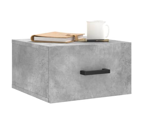 vidaXL Wall-mounted Bedside Cabinet Concrete Grey 35x35x20 cm