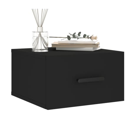vidaXL Tables de chevet murales 2 pcs noir 35x35x20 cm