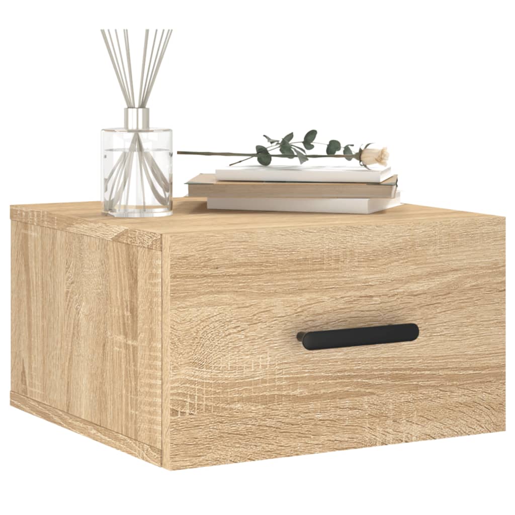 vidaXL Wall-mounted Bedside Cabinet Sonoma Oak 35x35x20 cm