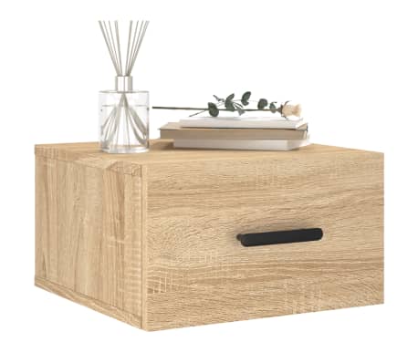 vidaXL Wall-mounted Bedside Cabinet Sonoma Oak 35x35x20 cm