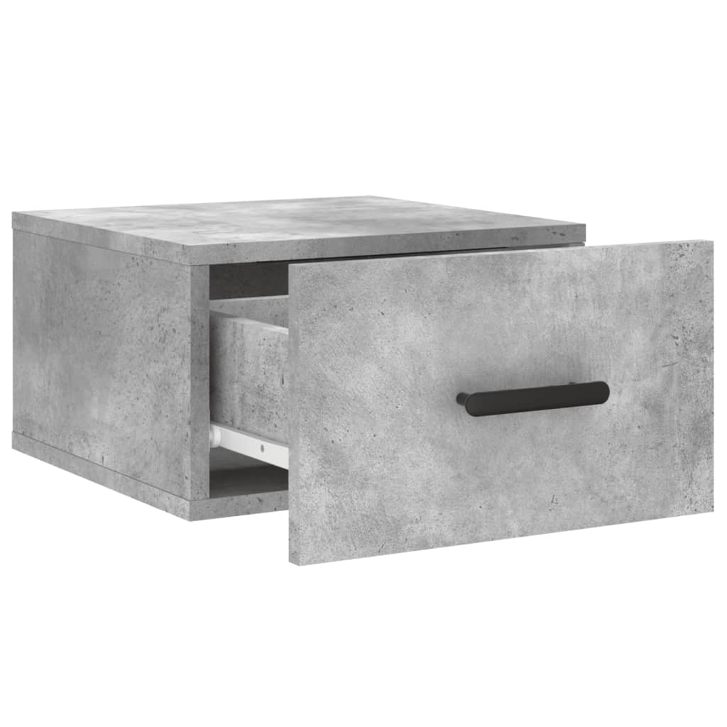 Noptiere montate pe perete 2 buc. gri beton 35x35x20 cm