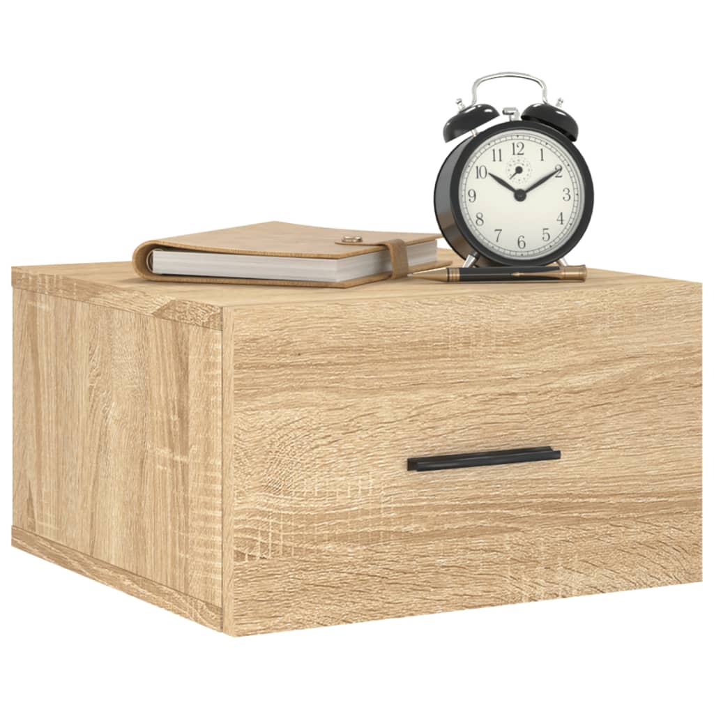 vidaXL Wall-mounted Bedside Cabinet Sonoma Oak 35x35x20 cm