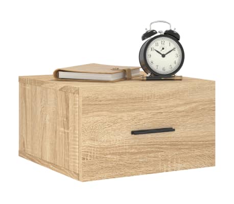 vidaXL Wall-mounted Bedside Cabinet Sonoma Oak 35x35x20 cm