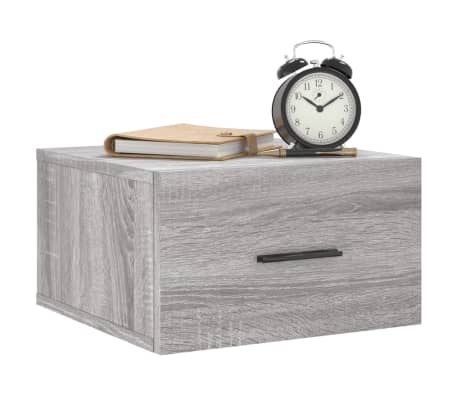 vidaXL Wand-Nachttische 2 Stk. Grau Sonoma 35x35x20 cm