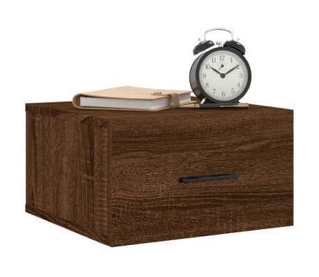 vidaXL Noptiere de perete, 2 buc., stejar maro, 35x35x20 cm