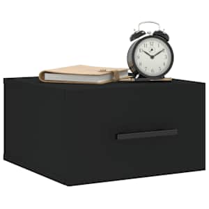 vidaXL Comodino a Muro Nero 35x35x20 cm