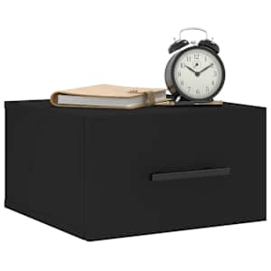 vidaXL Duvara Monte Komodin 2 Adet Siyah 35x35x20 cm