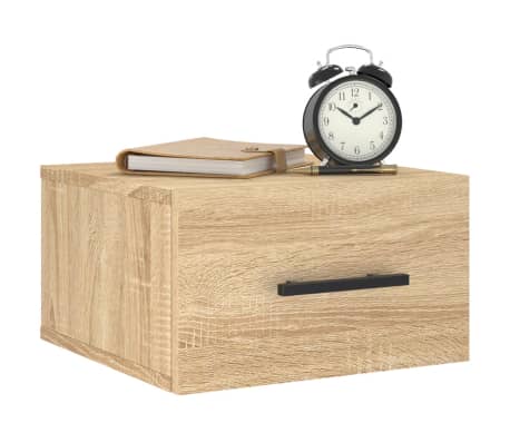 vidaXL Wall-mounted Bedside Cabinet Sonoma Oak 35x35x20 cm