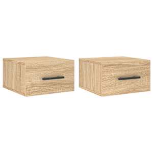 Nástěnné noční stolky 2 ks dub sonoma 35 x 35 x 20 cm - obrázek 2