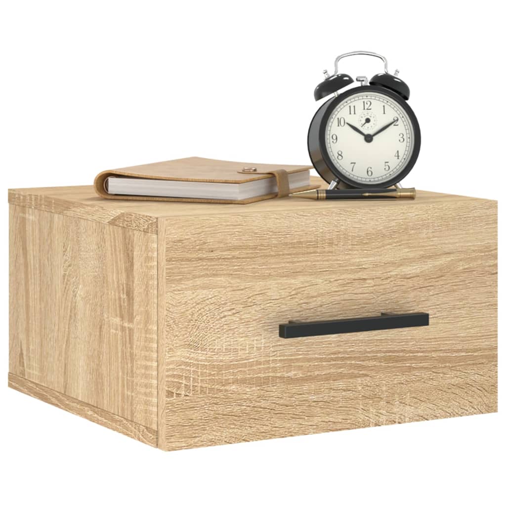 vidaXL 2 db sonoma tölgy falra szerelhető éjjeliszekrény 35x35x20 cm