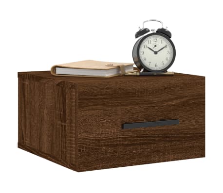 vidaXL Wiszące szafki nocne, 2 szt., brązowy dąb, 35x35x20 cm