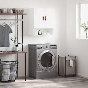 Stenska omarica bela 60x31x70 cm inženirski les