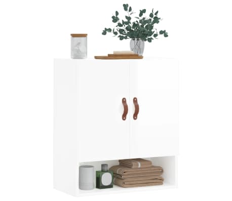 vidaXL Dulap de perete, alb extralucios, 60x31x70 cm, lemn prelucrat
