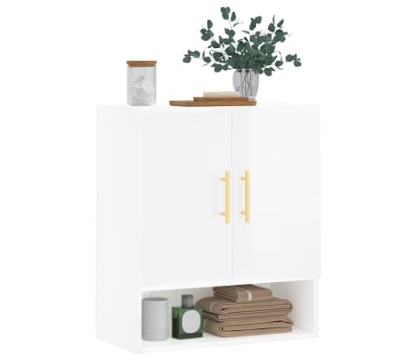 vidaXL Dulap de perete, alb extralucios, 60x31x70 cm, lemn prelucrat