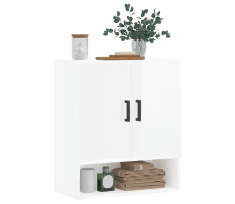 vidaXL Wandschrank Hochglanz-Wei&szlig; 60x31x70 cm Holzwerkstoff