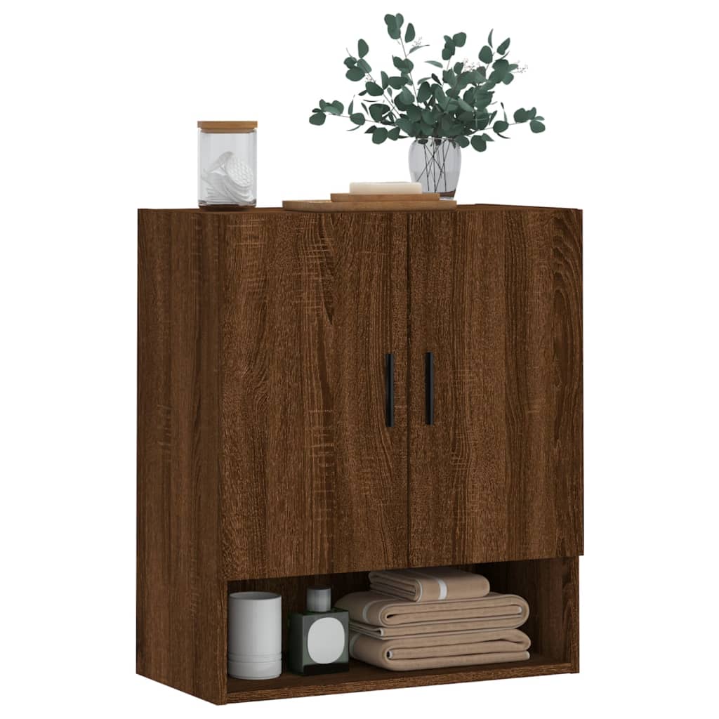 vidaXL Wandkast 60x31x70 cm bewerkt hout bruin eikenkleur afbeelding