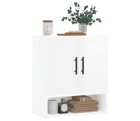 vidaXL Szafka wisząca, biała na wysoki połysk, 60x31x70 cm