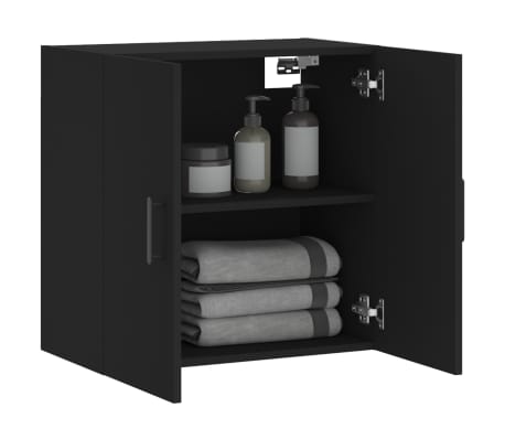 vidaXL Sieninė spintelė, juodos spalvos, 60x31x60cm, apdirbta mediena