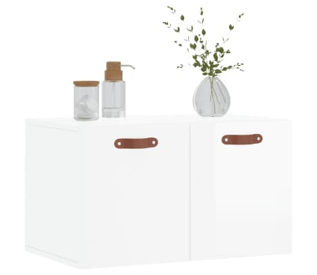 vidaXL Armario pared madera contrachapada blanco brillo 60x36,5x35 cm