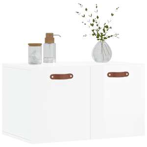 vidaXL Armario pared madera contrachapada blanco brillo 60x36,5x35 cm