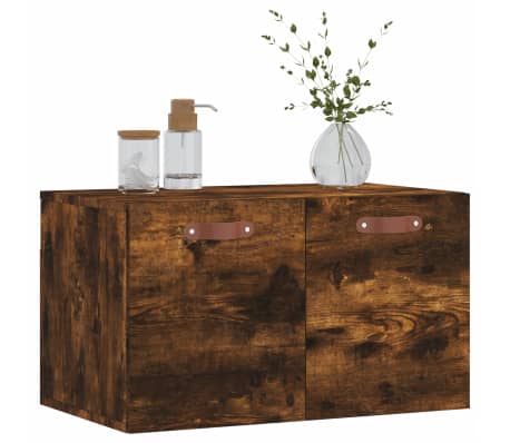vidaXL Wall Cabinet Smoked Oak 60x36.5x35 cm Engineered Wood
