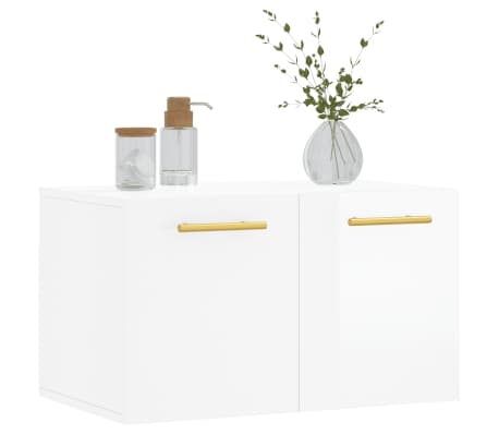 vidaXL seinakapp, k&otilde;rgl&auml;ikega valge, 60 x 36,5 x 35 cm, tehispuit