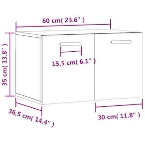 Nástěnná skříňka bílá s vysokým leskem 60x36,5x35 cm kompozit - obrázek 12
