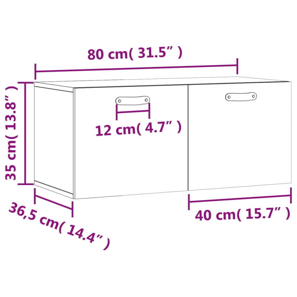 imagem de vidaXL Armário parede 80x36,5x35 cm derivados madeira cinzento sonoma11