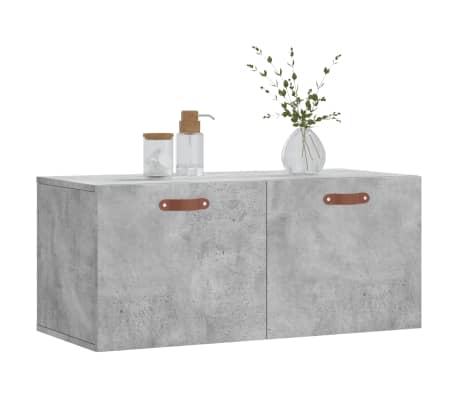 vidaXL Wall Cabinet Concrete Grey 80x36.5x35 cm Engineered Wood