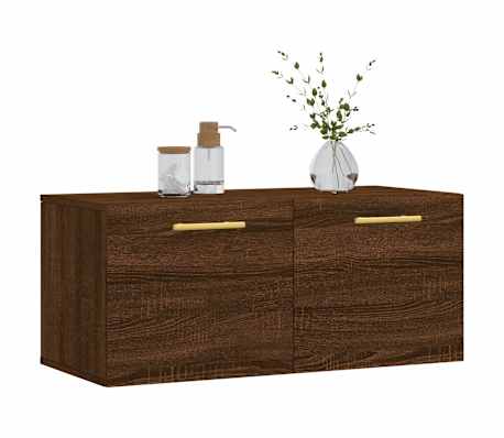 vidaXL Armoire murale ch&ecirc;ne marron 80x36,5x35 cm bois d'ing&eacute;nierie