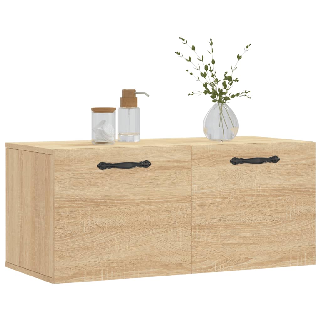 vidaXL Mobile a Parete Rovere Sonoma 80x36,5x35 cm Legno Multistrato