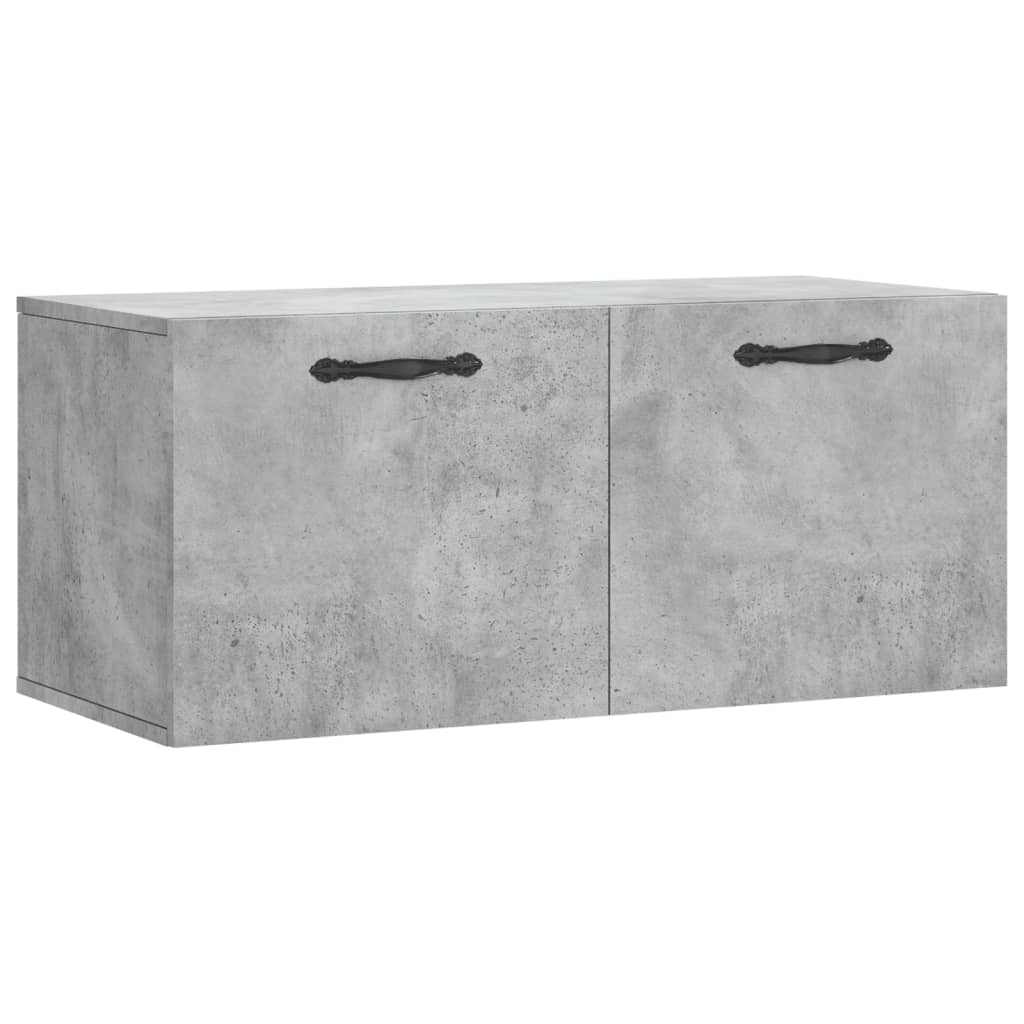 Dulap de perete, gri beton, 80×36,5×35 cm, lemn compozit