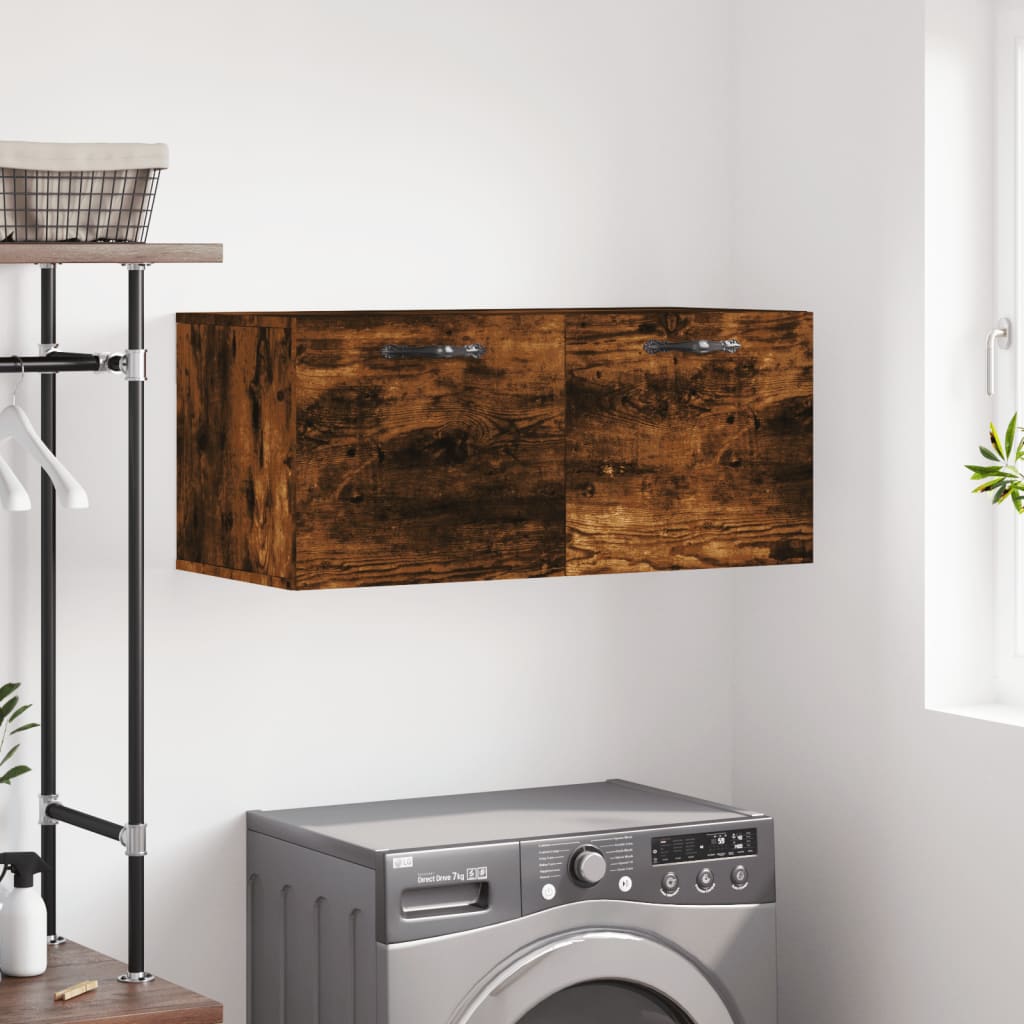 vidaXL Dulap de perete, stejar fumuriu, 80x36,5x35 cm, lemn compozit