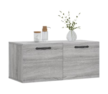 vidaXL Wandschrank Grau Sonoma 80x36,5x35 cm Holzwerkstoff