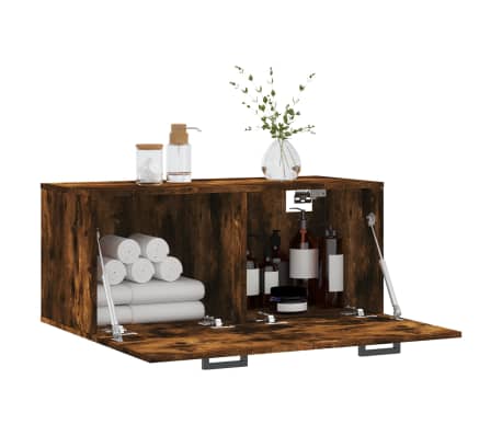 vidaXL Wall Cabinet Smoked Oak 80x36.5x35 cm Engineered Wood