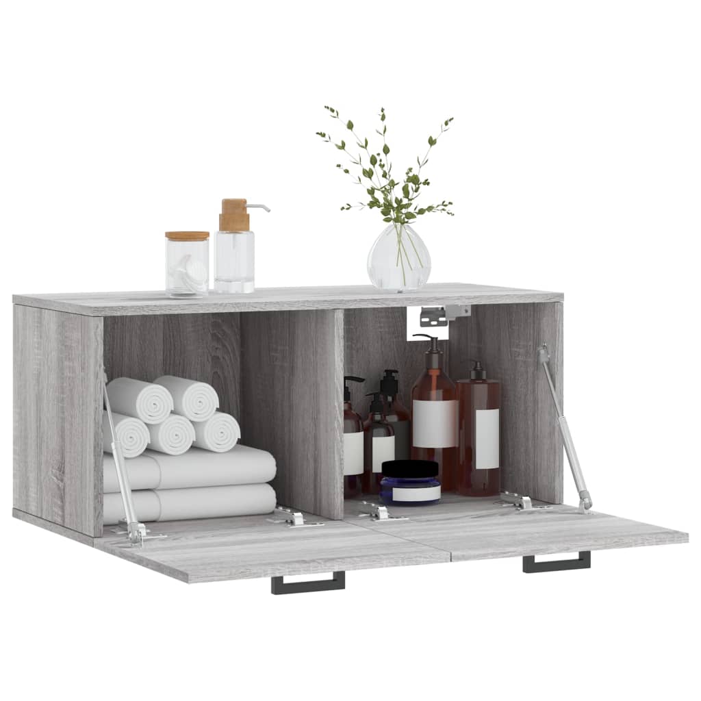 vidaXL Wandkast 80x36,5x35 cm bewerkt hout grijs sonoma eikenkleurig afbeelding