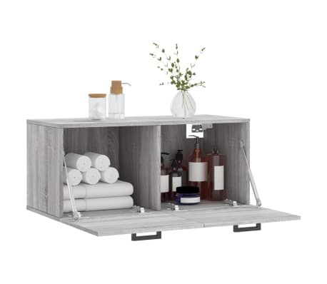 vidaXL Sieninė spintelė, pilka ąžuolo, 80x36,5x35cm, apdirbta mediena